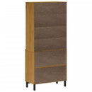 skænk med glaslåger FLAM 80x40x80 cm massivt fyrretræ