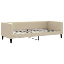 daybed med madras 80x200 cm stof cremefarvet