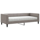 daybed med madras 90x200 cm stof gråbrun