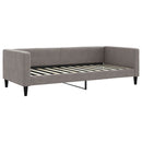 daybed med madras 90x200 cm stof gråbrun