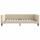 daybed med madras 100x200 cm stof cremefarvet