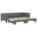 daybed med udtræk 80x200 cm stof mørkegrå