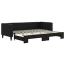 daybed med udtræk 80x200 cm stof sort