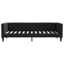 daybed med udtræk 80x200 cm stof sort