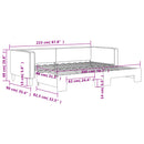daybed med udtræk 80x200 cm stof sort
