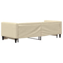 daybed med udtræk 80x200 cm stof cremefarvet