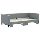 daybed med udtræk 90x200 cm stof lysegrå