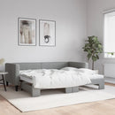 daybed med udtræk 90x200 cm stof lysegrå