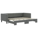 daybed med udtræk 90x200 cm stof mørkegrå
