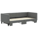 daybed med udtræk 90x200 cm stof mørkegrå