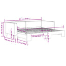 daybed med udtræk 90x200 cm stof mørkegrå