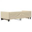 daybed med udtræk 90x200 cm stof cremefarvet