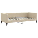 daybed med udtræk 90x200 cm stof cremefarvet