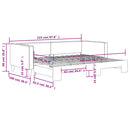 daybed med udtræk 90x200 cm stof cremefarvet