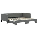 daybed med udtræk 100x200 cm stof mørkegrå