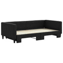 daybed med udtræk 100x200 cm stof sort