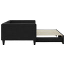 daybed med udtræk 100x200 cm stof sort