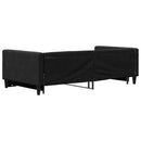 daybed med udtræk 100x200 cm stof sort