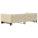 daybed med udtræk 100x200 cm stof cremefarvet