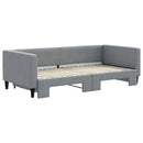 daybed med udtræk 90x190 cm stof lysegrå