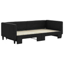 daybed med udtræk 90x190 cm stof sort