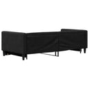 daybed med udtræk 90x190 cm stof sort