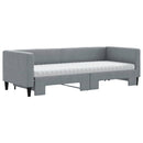 daybed med udtræk og madras 80x200 cm stof lysegrå