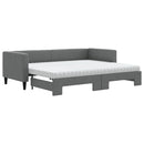 daybed med udtræk og madras 80x200 cm stof mørkegrå