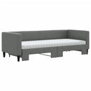 daybed med udtræk og madras 80x200 cm stof mørkegrå