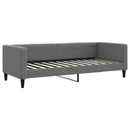 daybed med udtræk og madras 80x200 cm stof mørkegrå