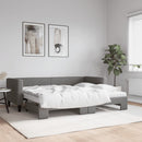 daybed med udtræk og madras 80x200 cm stof mørkegrå