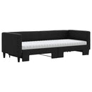 daybed med udtræk og madras 80x200 cm stof sort