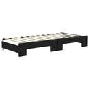daybed med udtræk og madras 80x200 cm stof sort