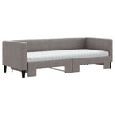 daybed med udtræk og madras 80x200 cm stof gråbrun