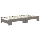 daybed med udtræk og madras 80x200 cm stof gråbrun