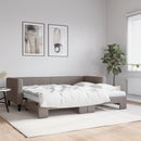 daybed med udtræk og madras 80x200 cm stof gråbrun