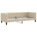 daybed med udtræk og madras 80x200 cm stof cremefarvet