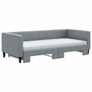 daybed med udtræk og madras 90x200 cm stof lysegrå