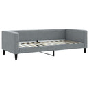 daybed med udtræk og madras 90x200 cm stof lysegrå