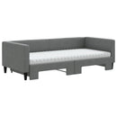 daybed med udtræk og madras 90x200 cm stof mørkegrå