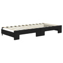 daybed med udtræk og madras 90x200 cm stof sort