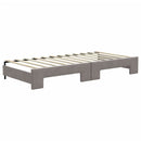 daybed med udtræk og madras 90x200 cm stof gråbrun