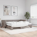 daybed med udtræk og madras 90x200 cm stof gråbrun