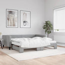 daybed med udtræk og madras 100x200 cm stof lysegrå