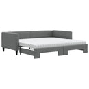 daybed med udtræk og madras 100x200 cm stof mørkegrå