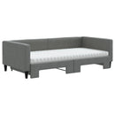 daybed med udtræk og madras 100x200 cm stof mørkegrå