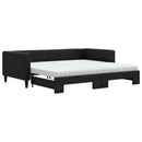 daybed med udtræk og madras 100x200 cm stof sort