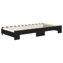 daybed med udtræk og madras 100x200 cm stof sort
