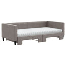 daybed med udtræk og madras 100x200 cm stof gråbrun
