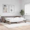 daybed med udtræk og madras 100x200 cm stof gråbrun